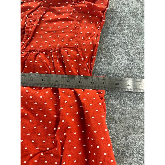 Banana Republic Orange Polka Dot Sleeveless Tank Top Women's Size Medium - Picture 4 of 7
